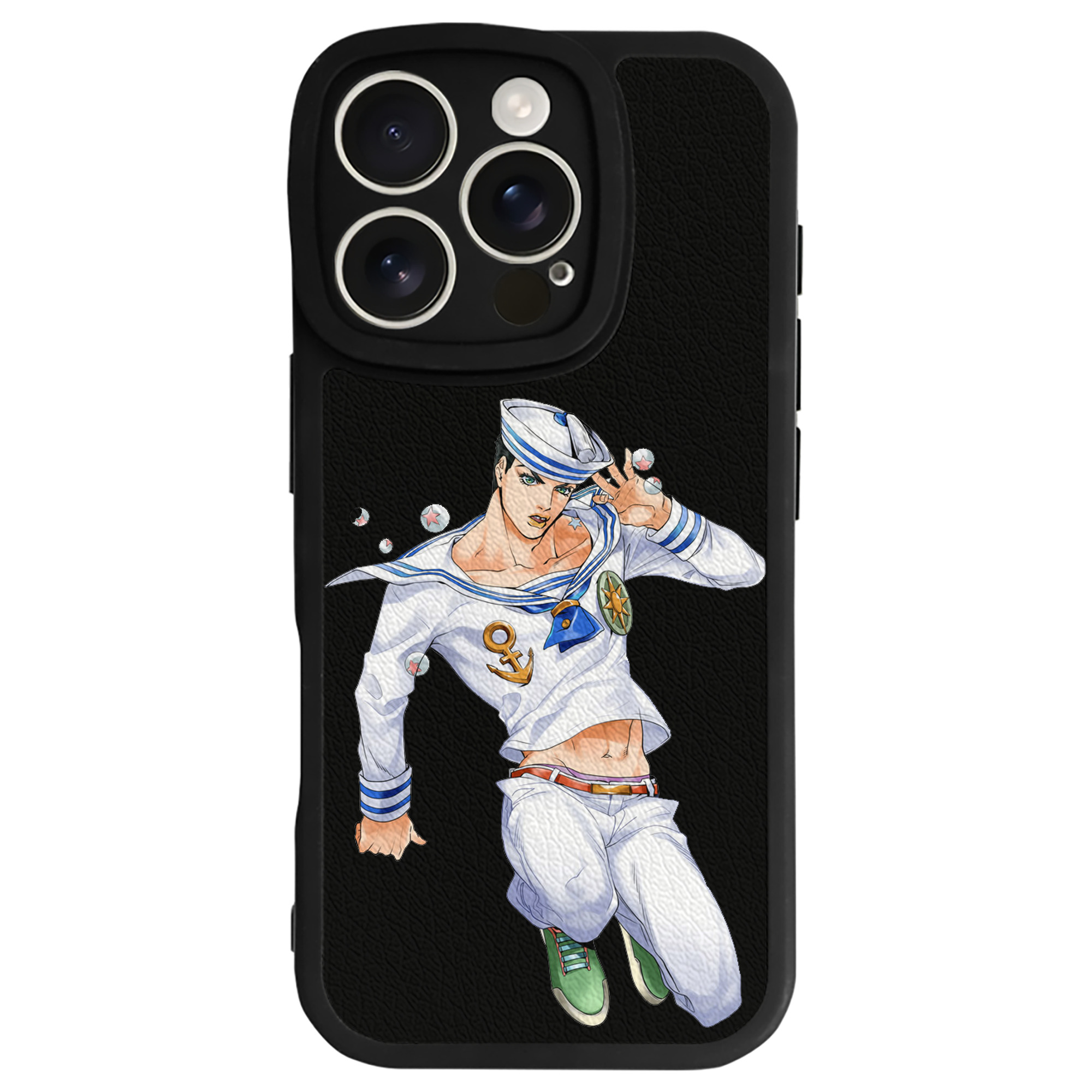 （画像用） ジョジョの奇妙な冒険 東方定助 JoJo's Bizarre Adventure Higashikata Josuke 【iPhone 16シリーズ対応】シリコンスマホケース（レザー調） 材質：シリコン